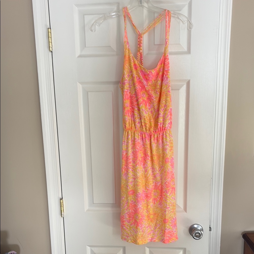 Lilly Pulitzer Neon Pink and Yellow Racerback Sundress